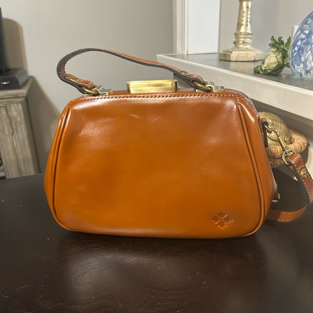 Patricia Nash Gracchi frame satchel in Florence Tooled Brown Leather - Picture 5 of 13